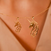 Scottish Unicorn Pendant Necklace • Sterling Silver & 18ct Gold Vermeil • Mythical Royalty Charm
