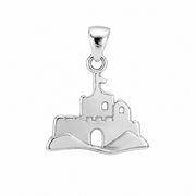 925 Sterling silver castle pendant necklace representing architectural heritage by Kolié