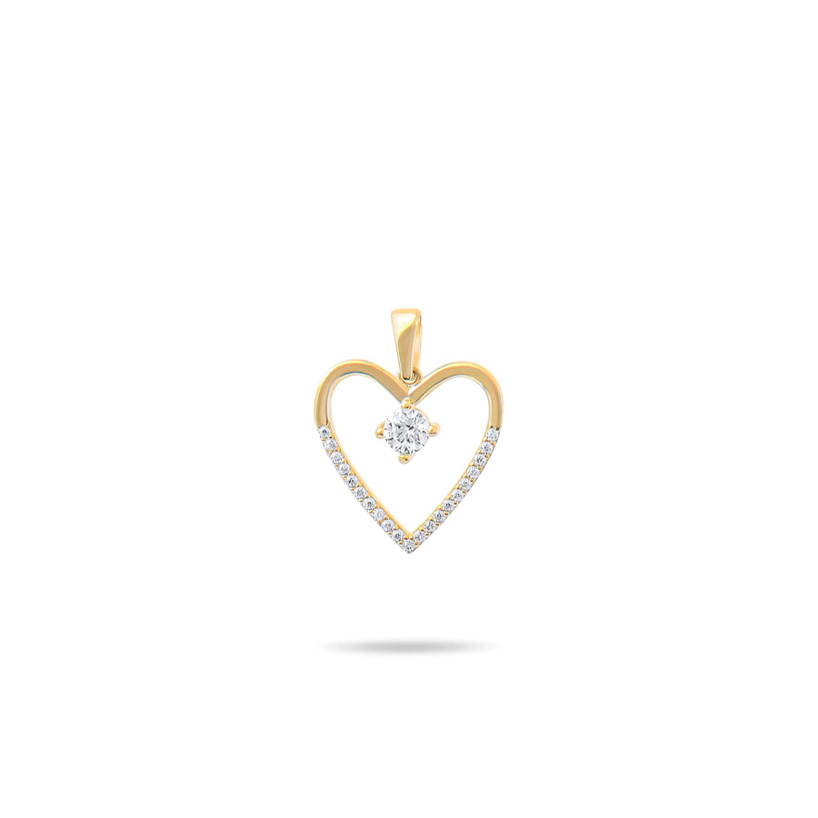 Elegant Heart 9ct Gold Zirconia Pendant - Perfect Gift for Romance | Pendant Only - Kolié