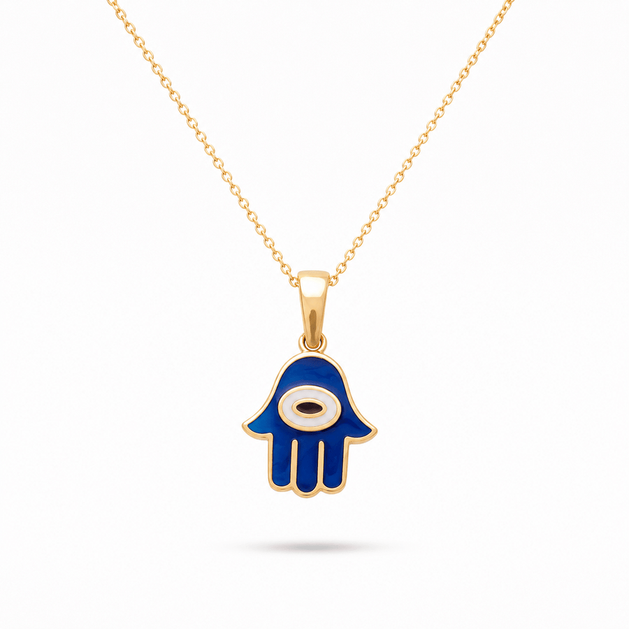 Hamsa Hand Evil Eye Pendant - Kolié Fine Jewellery
