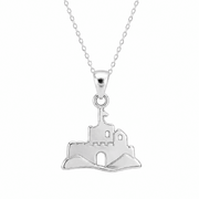 Historic Castle Pendant Necklace • Sterling Silver & 18ct Gold Vermeil • Fortress Charm - Kolié Fine Jewellery
