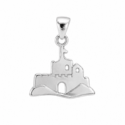 Historic Castle Pendant Necklace • Sterling Silver & 18ct Gold Vermeil • Fortress Charm - Kolié Fine Jewellery