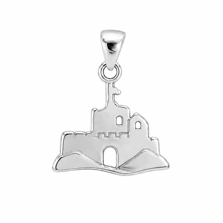 Historic Castle Pendant Necklace • Sterling Silver & 18ct Gold Vermeil • Fortress Charm - Kolié Fine Jewellery