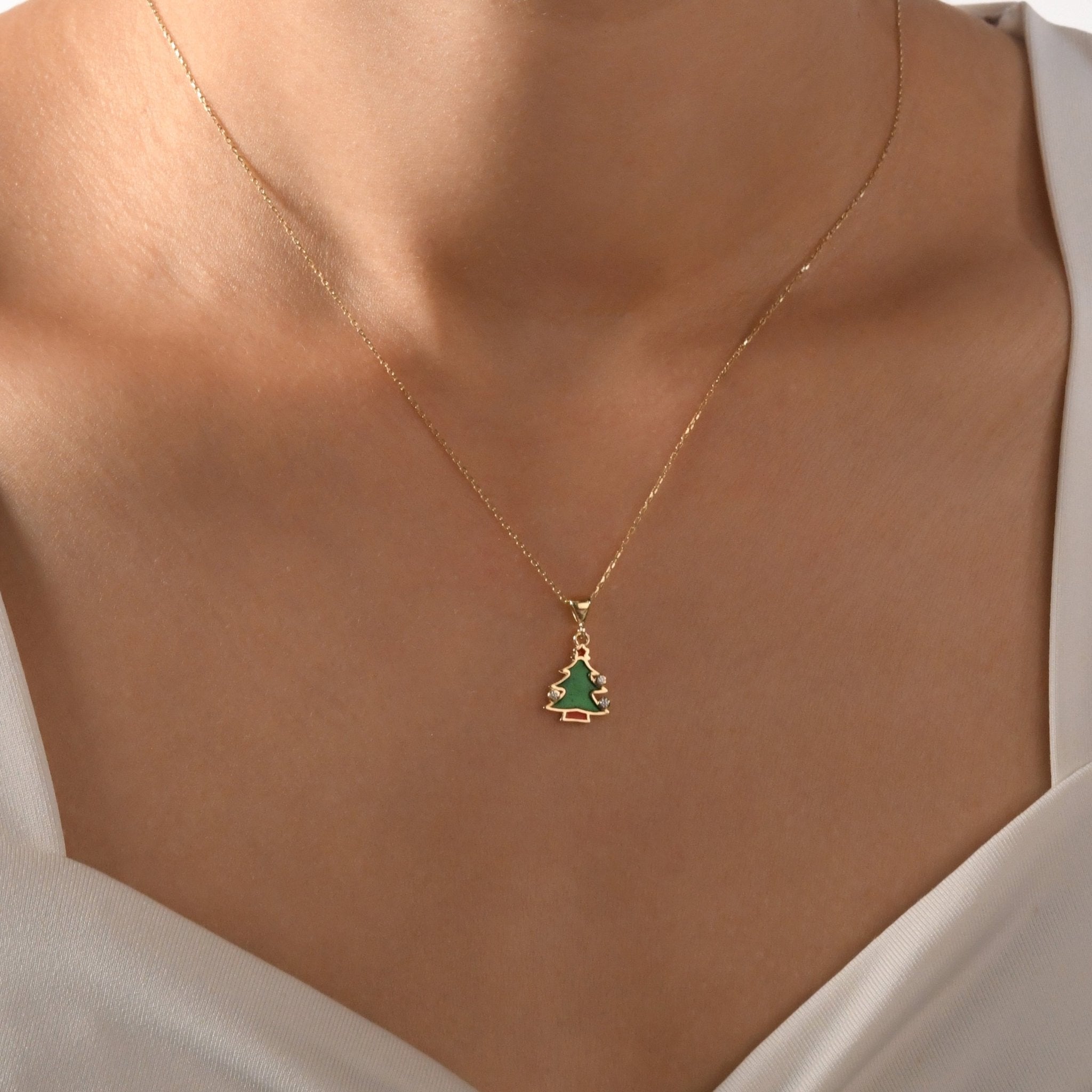 Kolié 14ct Solid Gold Christmas Tree Pendant - Pendant Only - Kolié