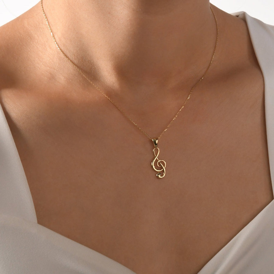 Kolié 14ct Solid Gold Musical Note Pendant - Pendant Only - Kolié