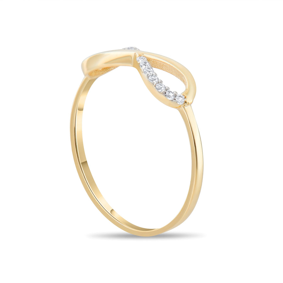 Kolié 14ct Yellow Gold Infinity Ring with Zirconia - Endless Elegance - Kolié