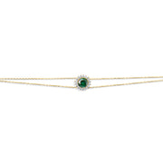 Kolié 9ct Gold Bracelet with Cubic Zirconia - Sapphire blue, Emerald green, Clear zirconia - Kolié