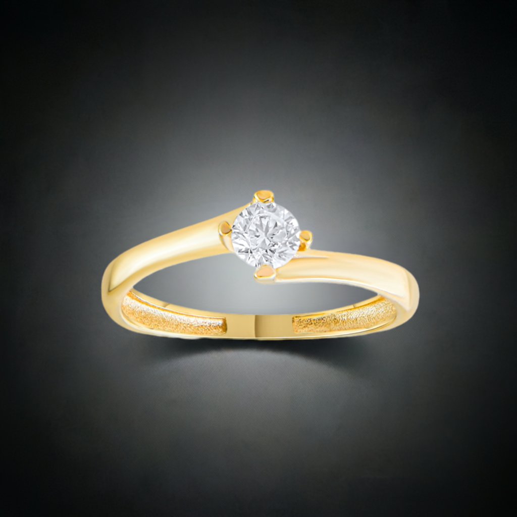 Kolié 9ct Gold Classic Solitaire Zirconia Ring - Essence of Elegance - Kolié