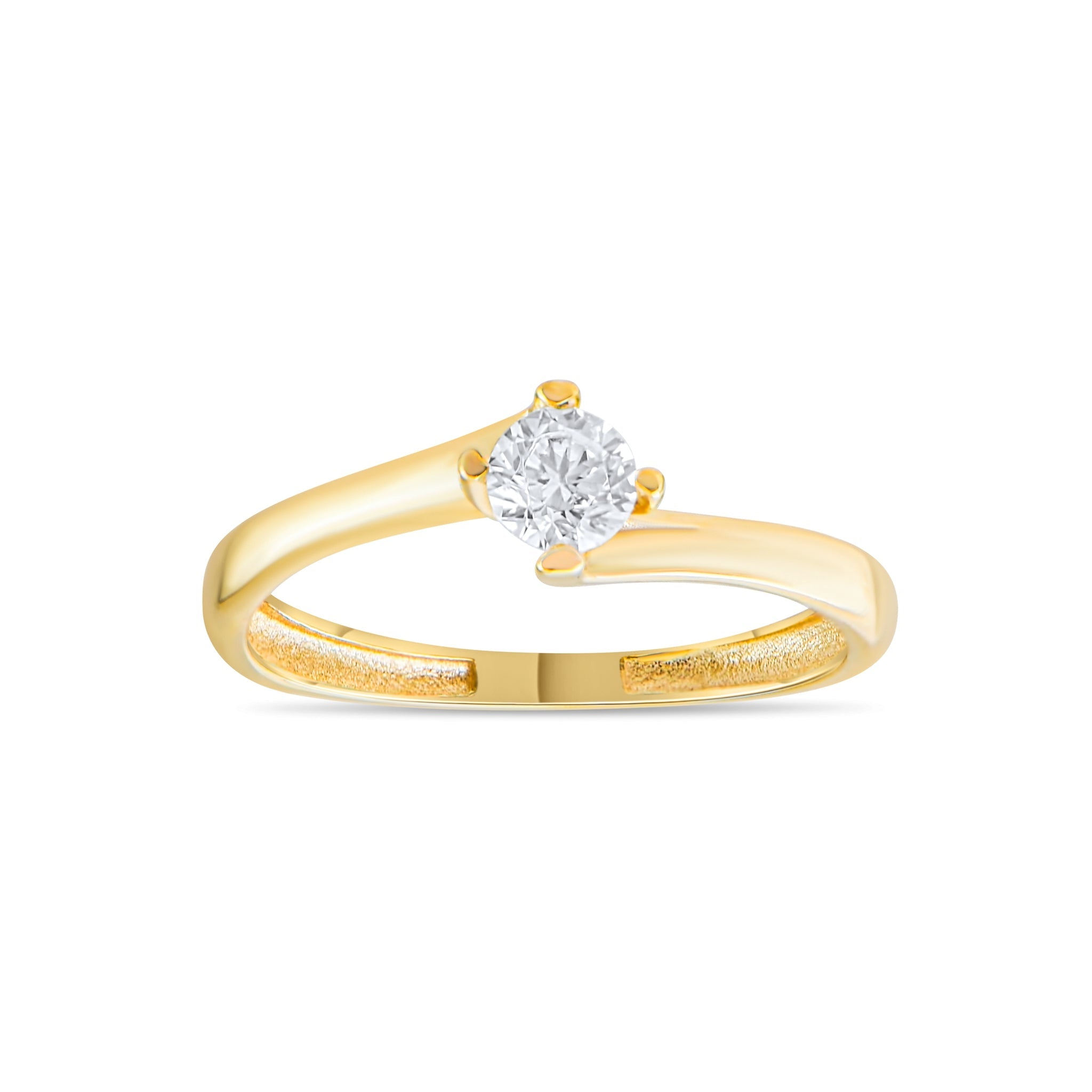 Kolié 9ct Gold Classic Solitaire Zirconia Ring - Essence of Elegance - Kolié