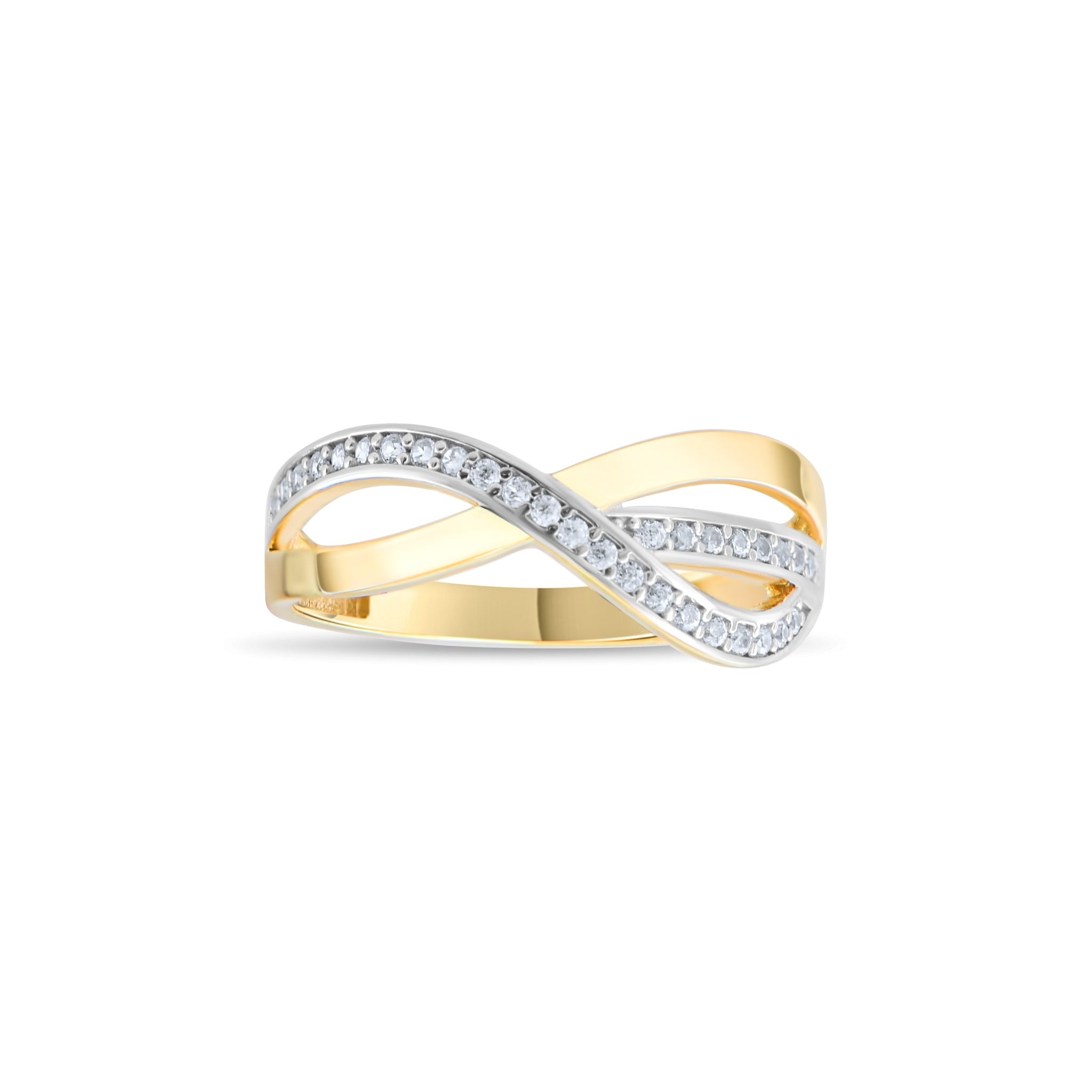 Kolié 9ct Gold Crossover Zirconia Ring - Infinite Style - Kolié