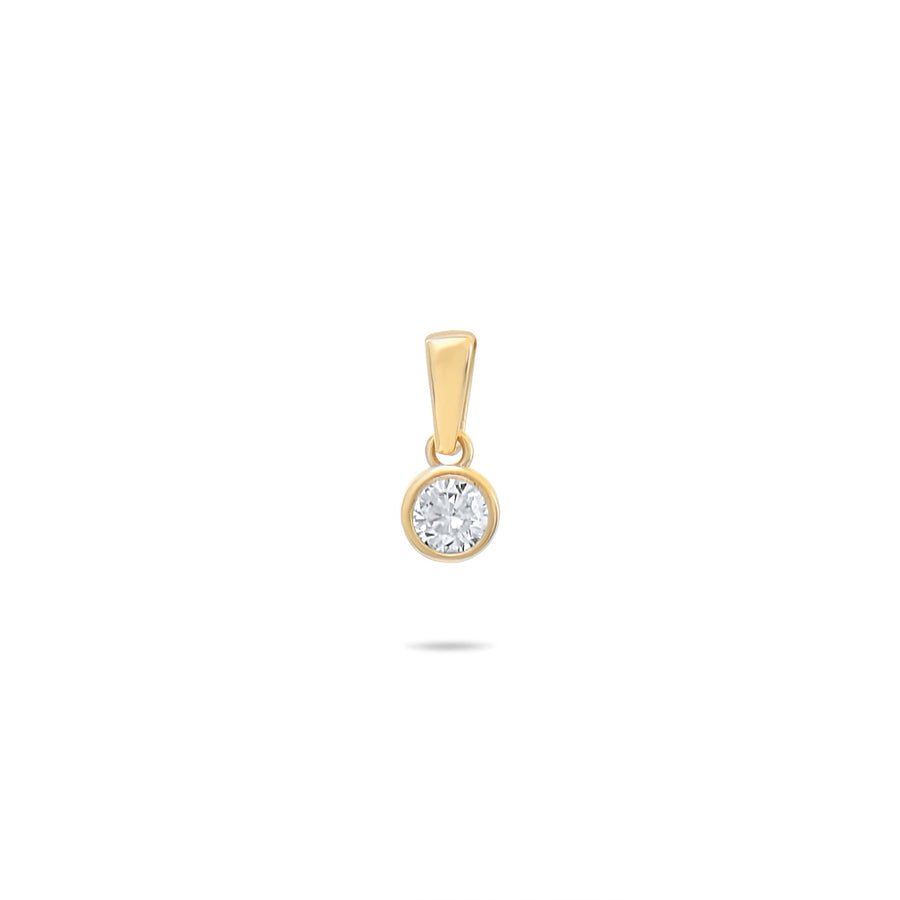 Kolié 9ct Gold Solitaire Zirconia Pendant - Understated Elegance - Pendant Only - Kolié