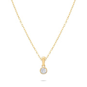 Kolié 9ct Gold Solitaire Zirconia Pendant - Understated Elegance - Pendant Only - Kolié