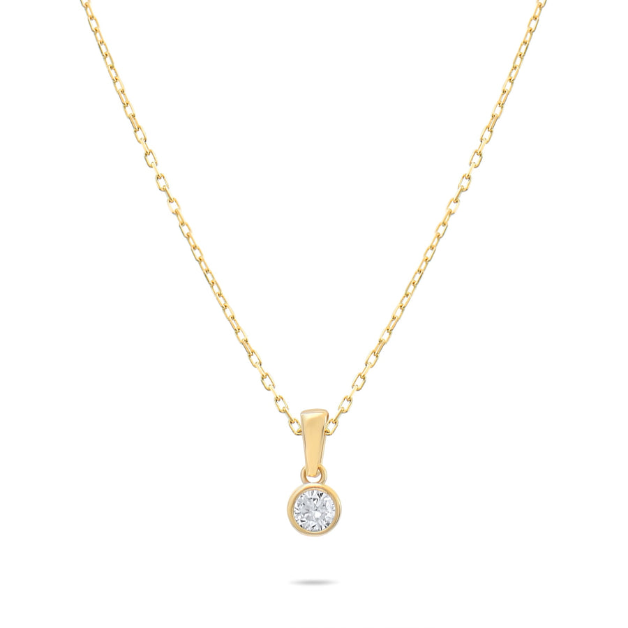 Kolié 9ct Gold Solitaire Zirconia Pendant - Understated Elegance - Pendant Only - Kolié