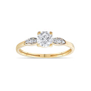 Kolié 9ct Gold Three Stone Cubic Zirconia Ring - Modern Grace - Kolié