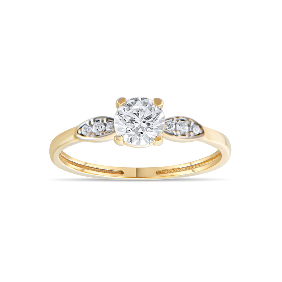 Kolié 9ct Gold Three Stone Cubic Zirconia Ring - Modern Grace - Kolié