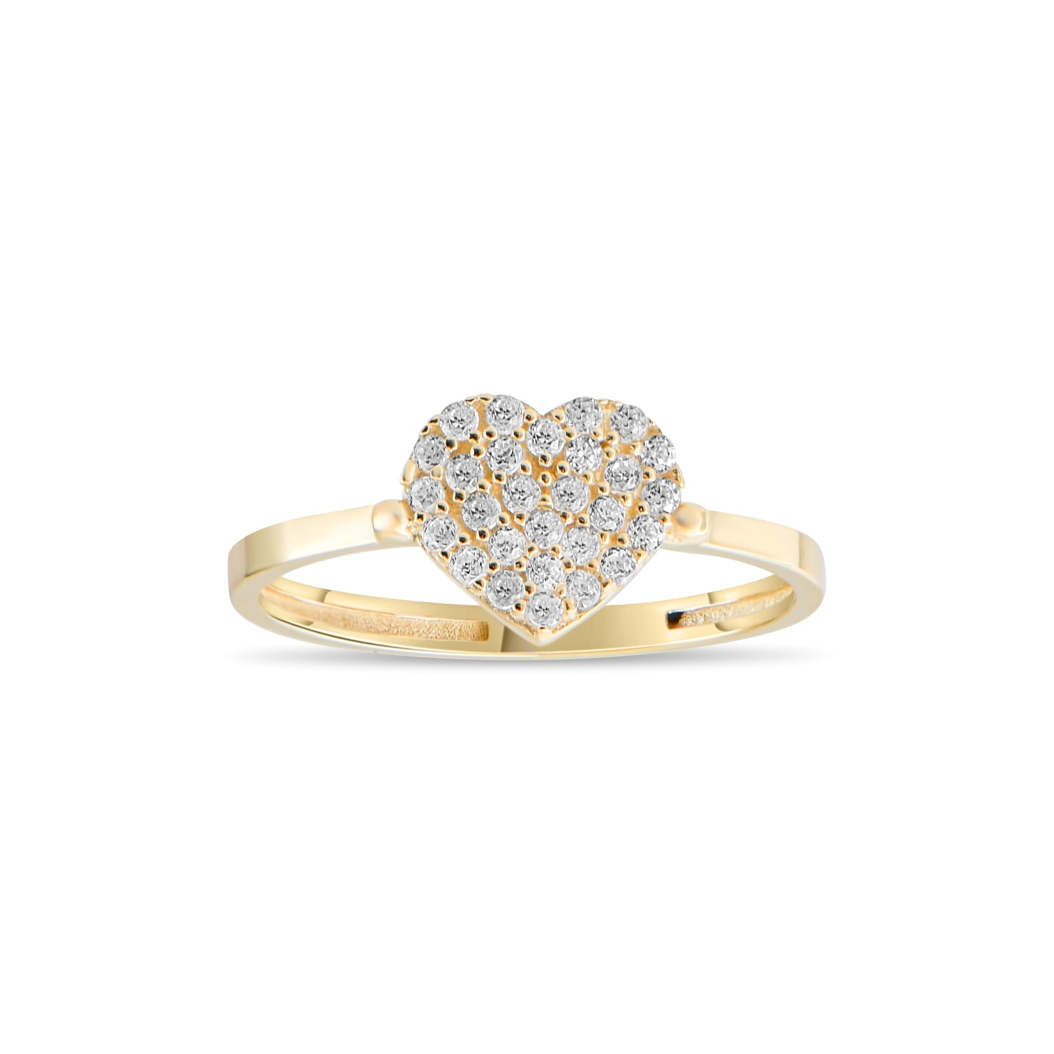 Kolié 9ct Gold Zirconia Heart Ring - Love's Sparkling Tribute - Kolié