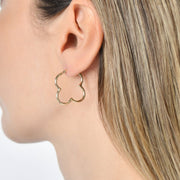 Kolié 9ct Solid Gold Clover - Shaped Hoop Earrings - Kolié