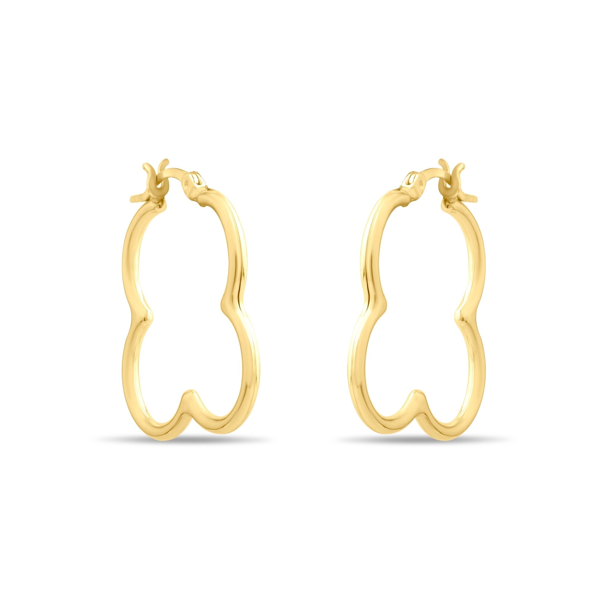 Kolié 9ct Solid Gold Clover - Shaped Hoop Earrings - Kolié