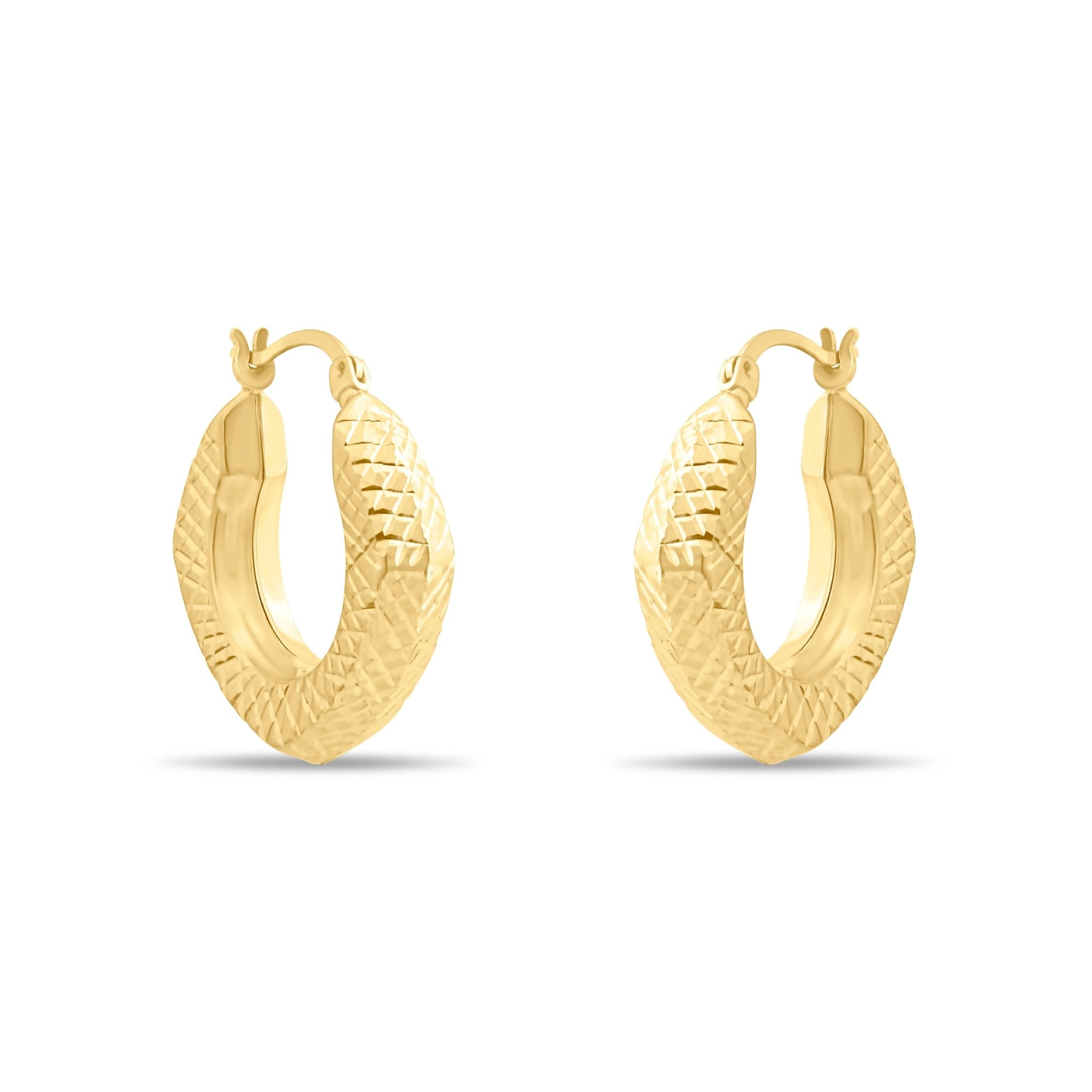 Kolié 9ct Solid Gold Diamond - Cut Hoop Earrings - Kolié