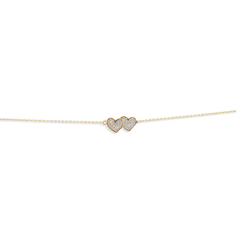 Kolié 9ct Solid Gold Double Heart Bracelet - Timeless Affection - Kolié