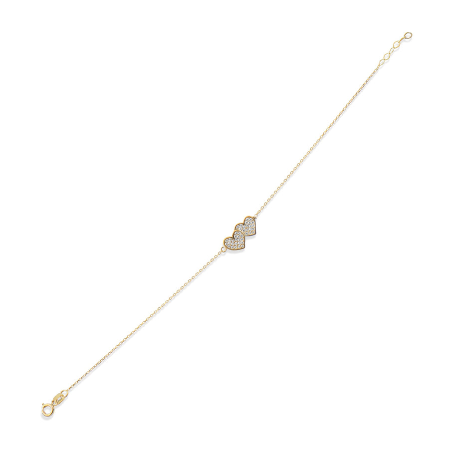 Kolié 9ct Solid Gold Double Heart Bracelet - Timeless Affection - Kolié