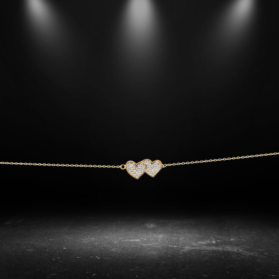 Kolié 9ct Solid Gold Double Heart Bracelet - Timeless Affection - Kolié