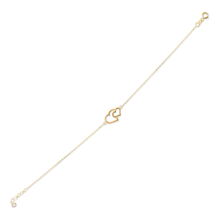 Kolié 9ct Solid Gold Heart Bracelet - Love on Your Wrist - Kolié