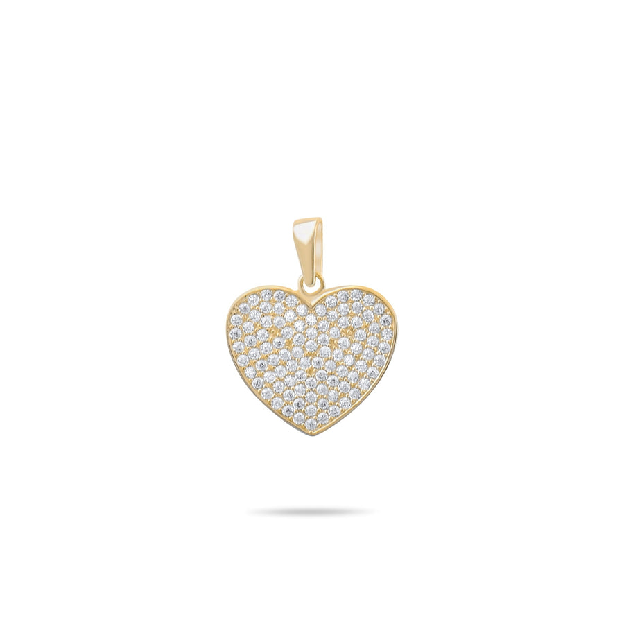 Kolié 9ct Solid Gold Heart Pendant Adorned with Zirconia - Elegance Redefined - Pendant Only - Kolié