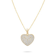 Kolié 9ct Solid Gold Heart Pendant Adorned with Zirconia - Elegance Redefined - Pendant Only - Kolié