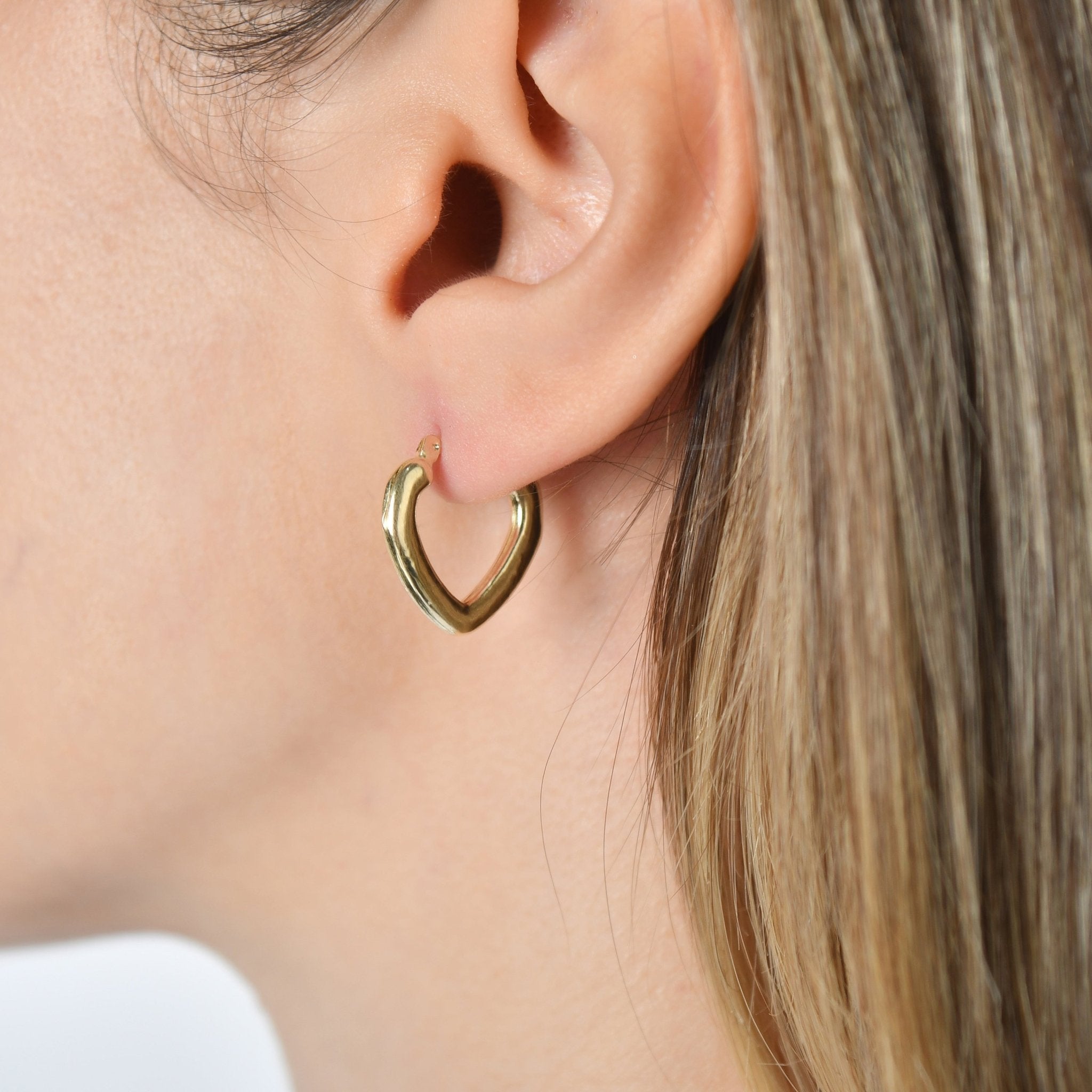 Kolié 9ct Solid Gold Organic Shape Hoop Earrings - Kolié