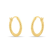 Kolié 9ct Solid Gold Rope Hoop Earrings - Kolié