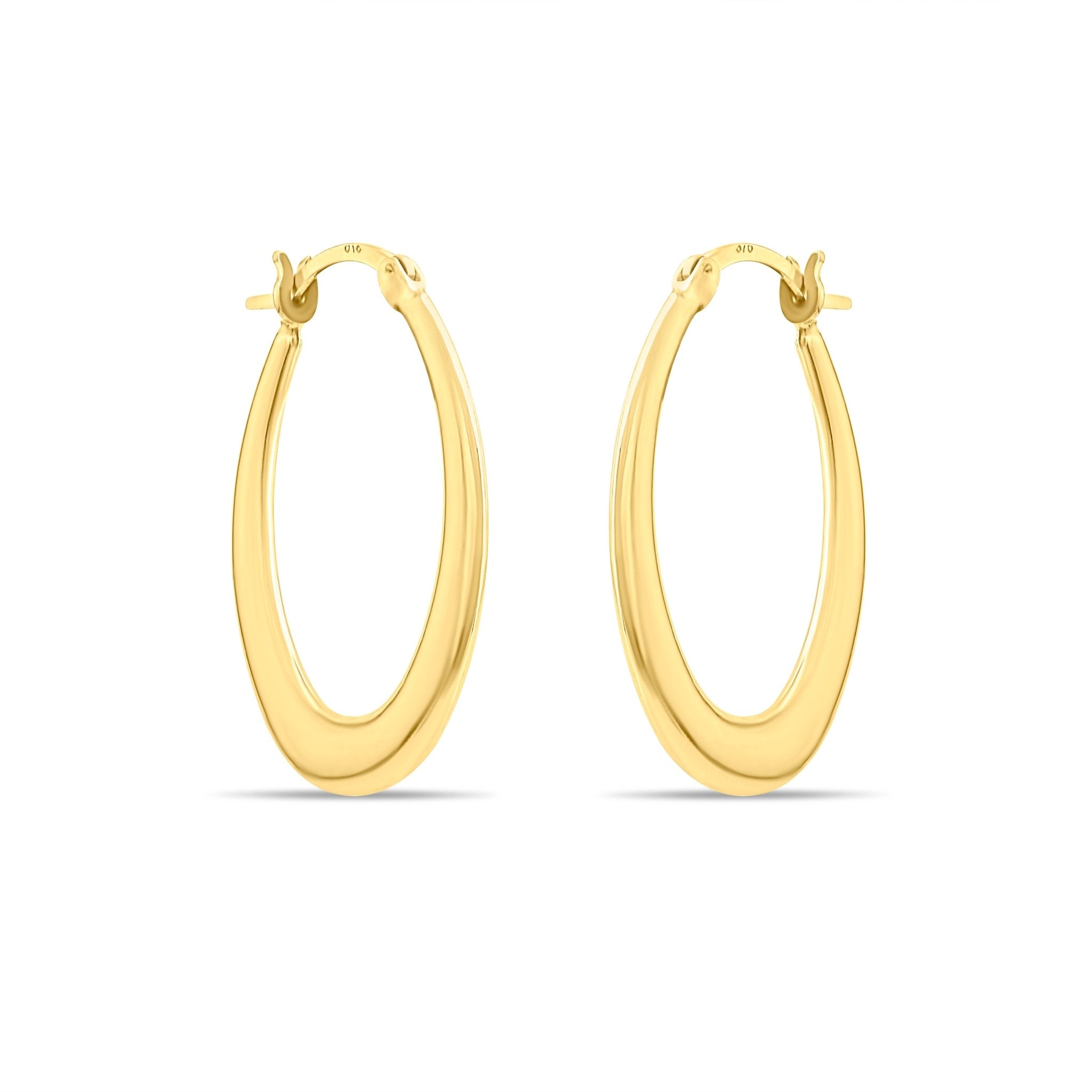 Kolié 9ct Solid Gold Tapered Hoop Earrings - Kolié