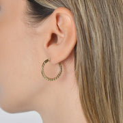 Kolié 9ct Solid Gold Textured Hoop Earrings - Kolié