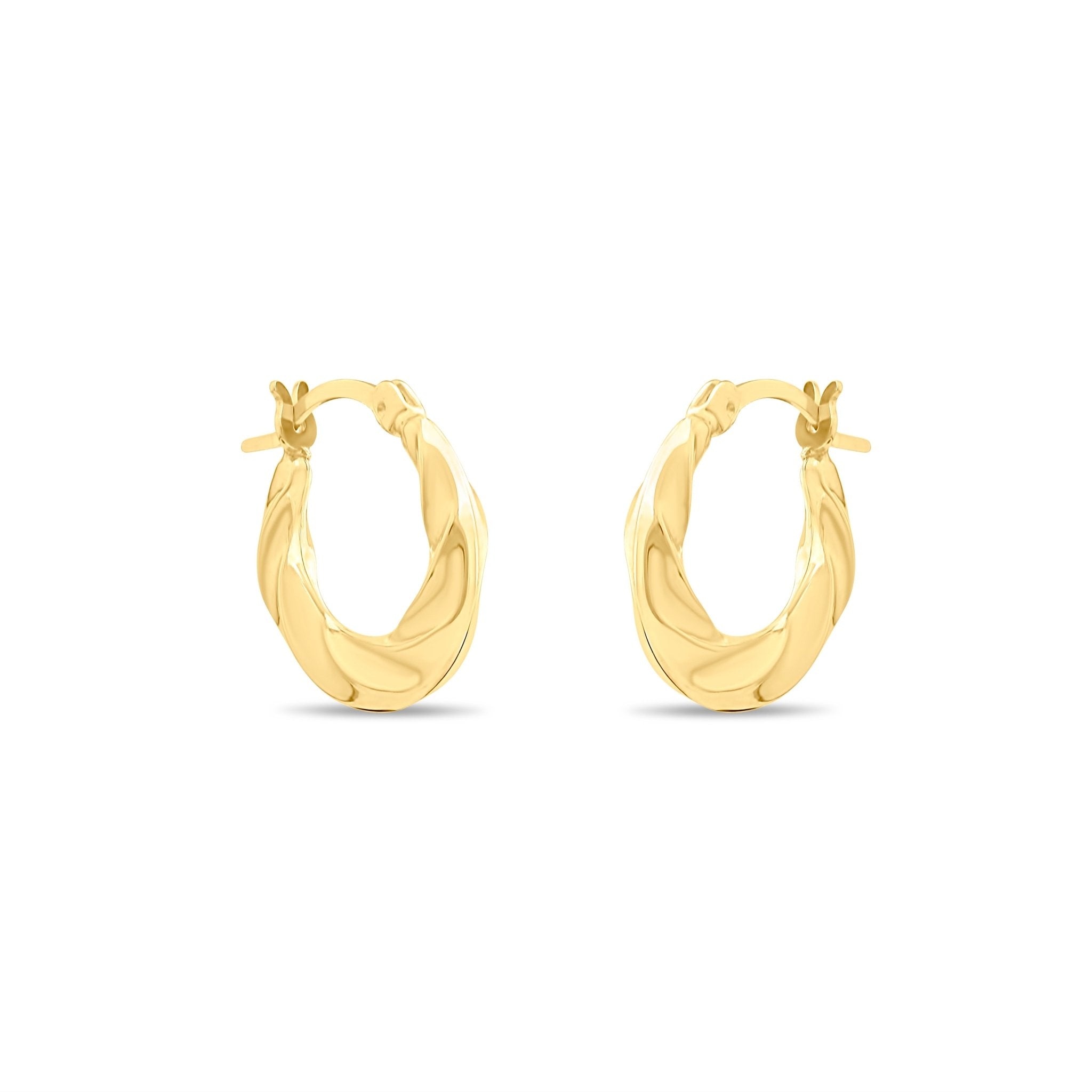 Kolié 9ct Solid Gold Twisted Hoop Earrings - Kolié