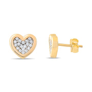 Kolié 9ct Yellow Gold Heart Earrings with Zirconia - A Sparkling Embrace of Elegance - Kolié