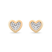 Kolié 9ct Yellow Gold Heart Earrings with Zirconia - A Sparkling Embrace of Elegance - Kolié