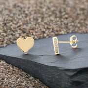 Kolié 9ct Yellow Gold Heart Stud Earrings - Love's Gentle Whisper - Kolié