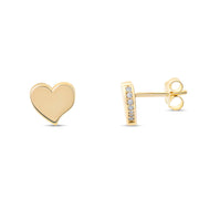 Kolié 9ct Yellow Gold Heart Stud Earrings - Love's Gentle Whisper - Kolié