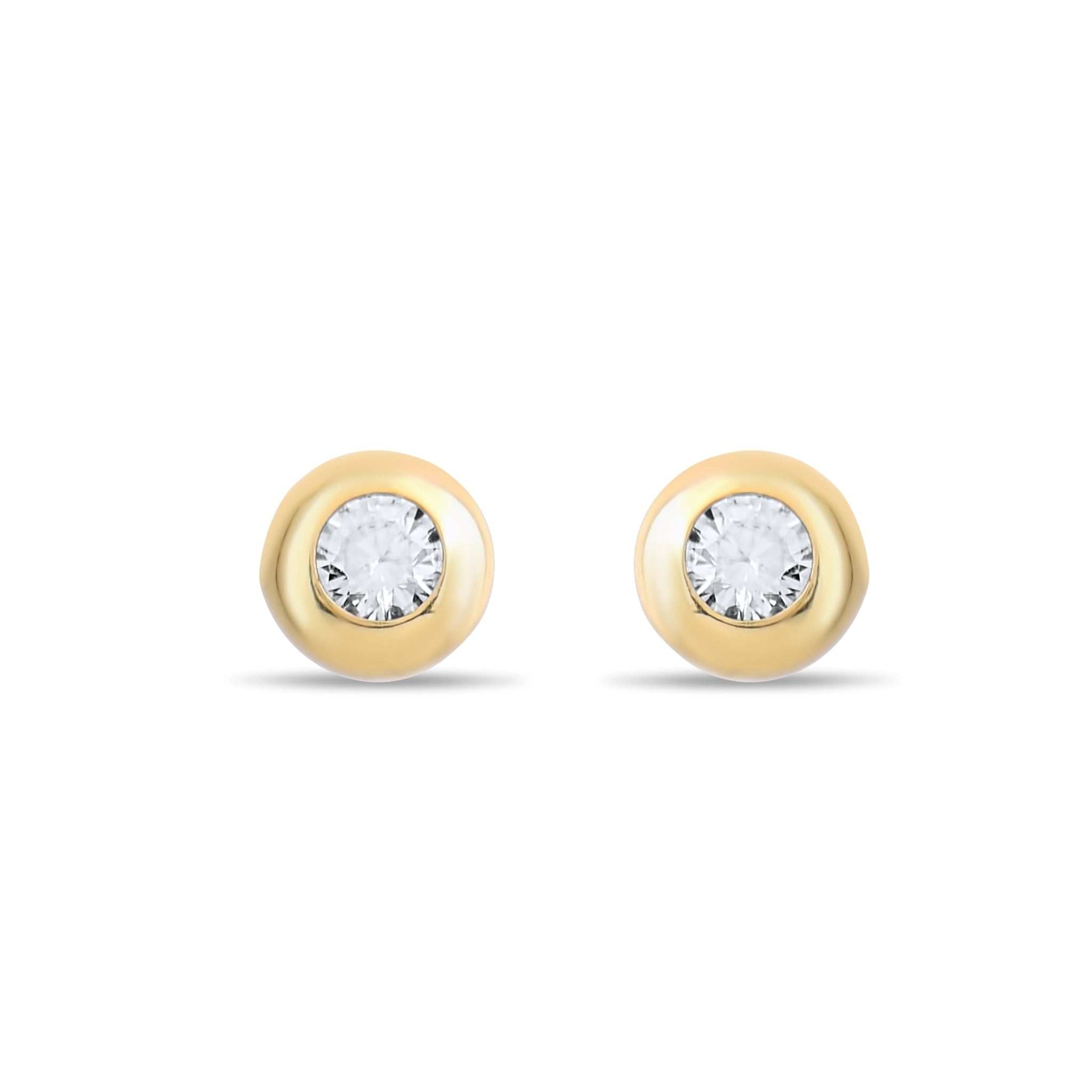 Kolié 9ct Yellow Gold Solitaire Zirconia Earrings - A Glimmer of Sophistication - Kolié