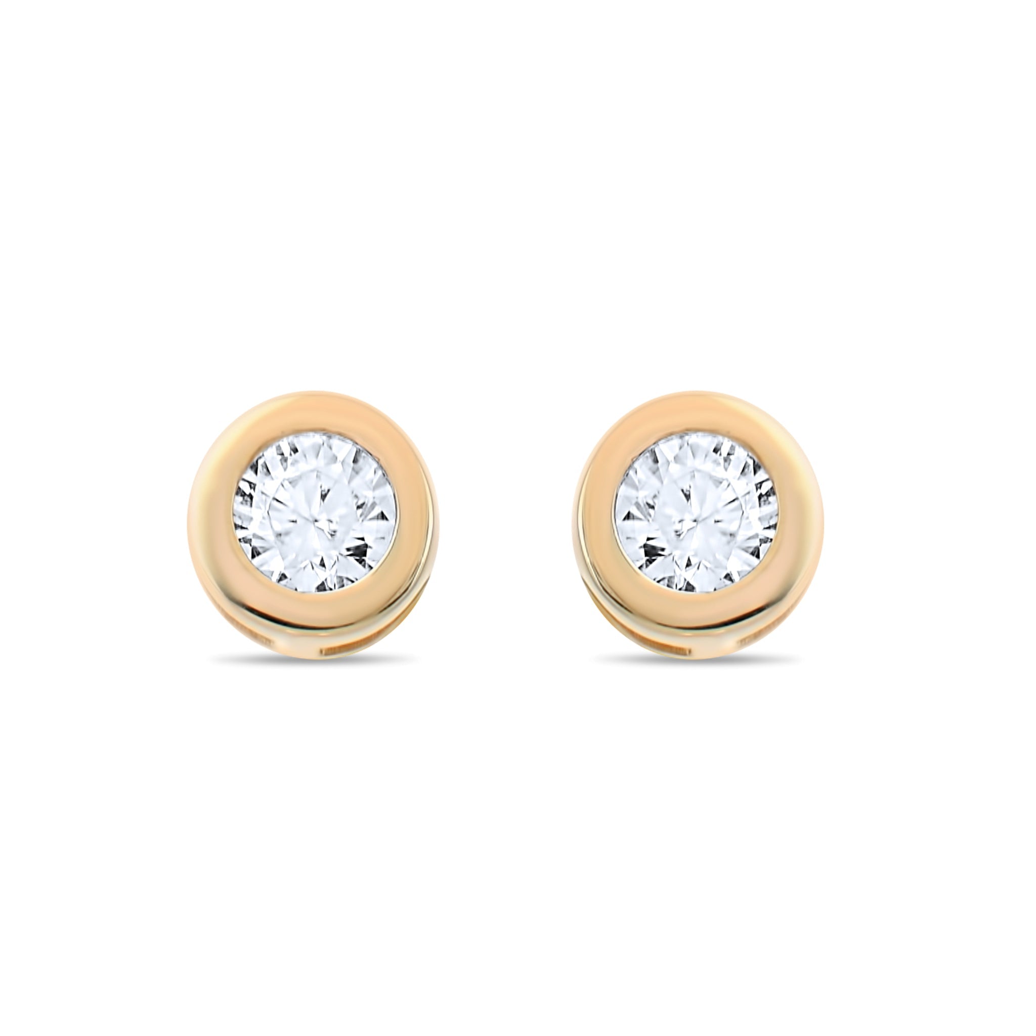 Kolié 9ct Yellow Gold Zirconia Stud Earrings - Classic Elegance Redefined - Kolié