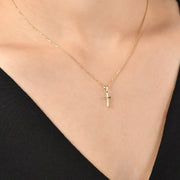 Kolié 9ct/14ct Yellow Gold Cross Pendant Necklace - Serene Elegance Meets Timeless Devotion - Chain Included - Kolié