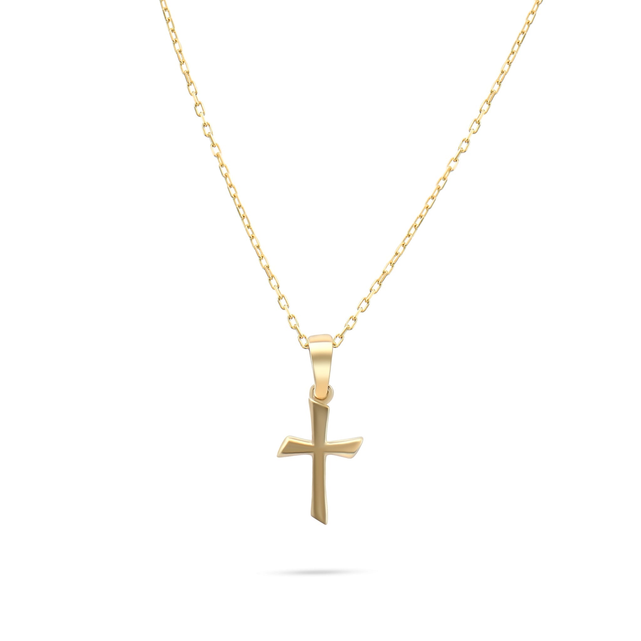 Kolié 9ct/14ct Yellow Gold Cross Pendant Necklace - Serene Elegance Meets Timeless Devotion - Chain Included - Kolié