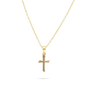 Kolié 9ct/14ct Yellow Gold Cross Pendant Necklace - Serene Elegance Meets Timeless Devotion - Chain Included - Kolié