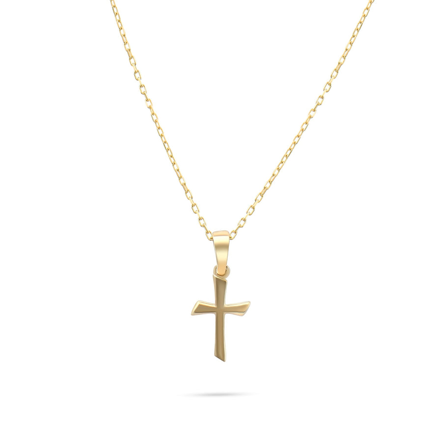 Kolié 9ct/14ct Yellow Gold Cross Pendant Necklace - Serene Elegance Meets Timeless Devotion - Chain Included - Kolié