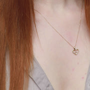 14ct Gold Double Heart Pendant • Solid Gold Heart Charm • Minimalist 14ct Gold Pendant • Real Yellow Gold Jewellery • Openwork Love Token Charm