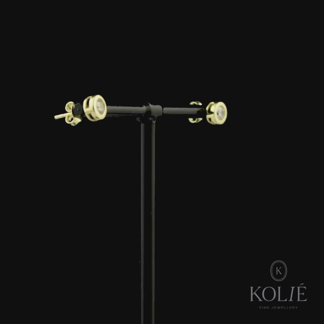 Kolié 9ct Yellow Gold Cubic Zirconia Stud Earrings