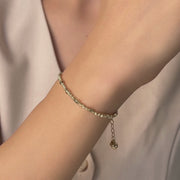 14ct Yellow Gold Diamond Cut & Polished Bead Station Bracelet