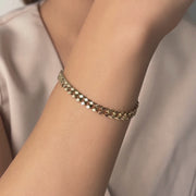 14ct Yellow Gold Square Curb Link Bracelet