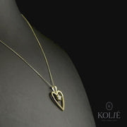 9ct Gold open heart-shaped pendant with cubic zirconia, perfect gift for her.