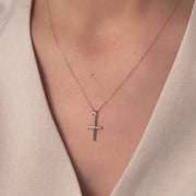 14ct Yellow Gold Classic Scooped Back Cross Pendant - Pendant Only